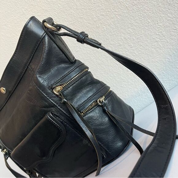 REBECCA MINKOFF Black Leather MAC MAB Bucket crossbody shoulder Bag - Picture 2 of 11